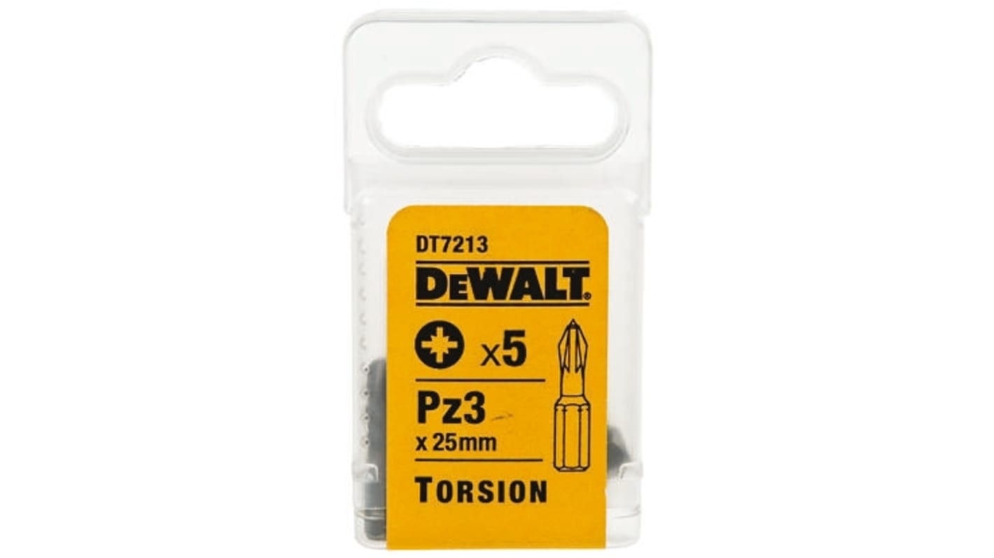 Punta de atornillar DeWALT, Pozidriv PZ3, 5 piezas