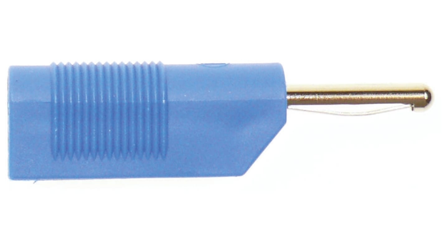 Hirschmann 4 mm Bananenstecker Blau, Kontakt vernickelt, 60V dc / 30A, Schraubanschluss