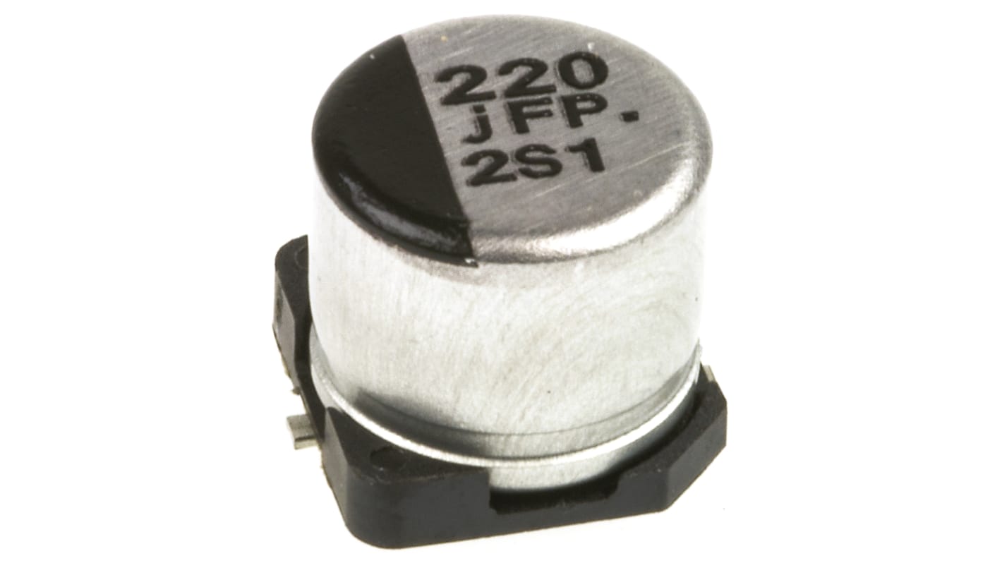 Panasonic 220μF Aluminium Electrolytic Capacitor 6.3V dc, Surface Mount - EEEFP0J221AP