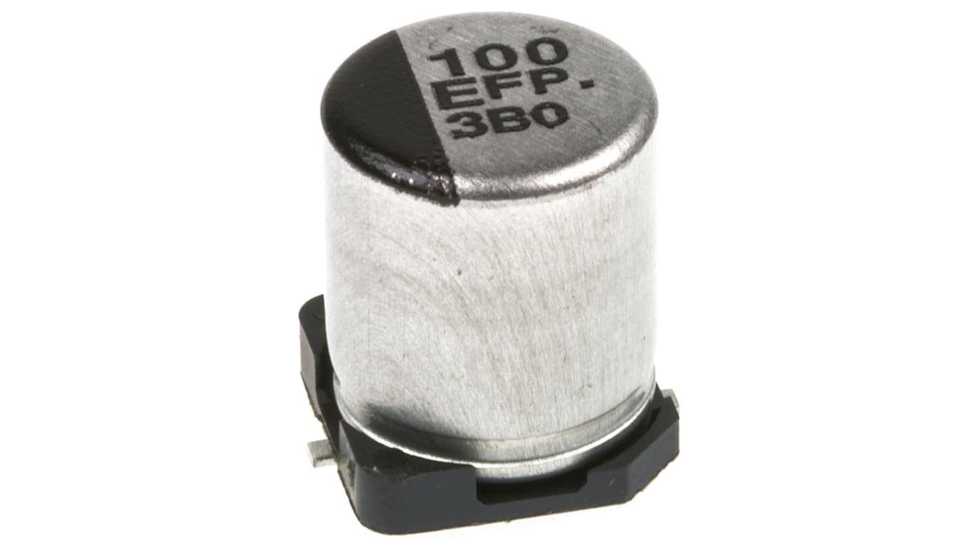 Panasonic 100μF Aluminium Electrolytic Capacitor 25V dc, Surface Mount - EEEFPE101XAP