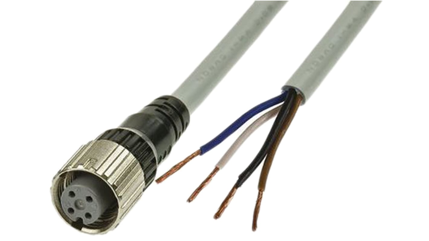 Cable de conexión Omron, con. A M12 Hembra, 4 polos, con. B Sin terminación, long. 2m, 250 V dc, 4 A, IP67