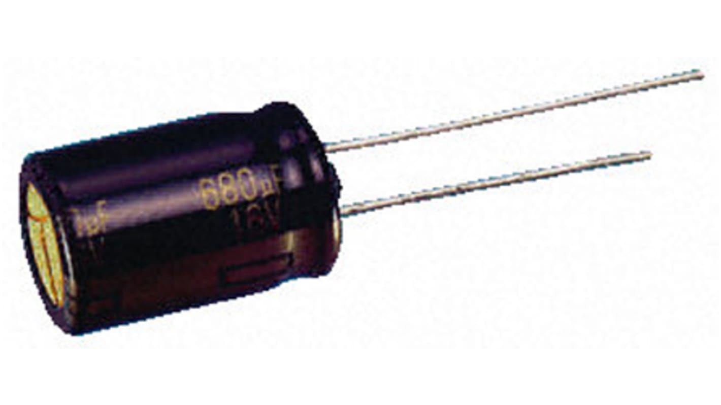 Condensador electrolítico Panasonic serie FC Radial, 12μF, ±20%, 100V dc, Radial, Orificio pasante, 6.3 (Dia.) x