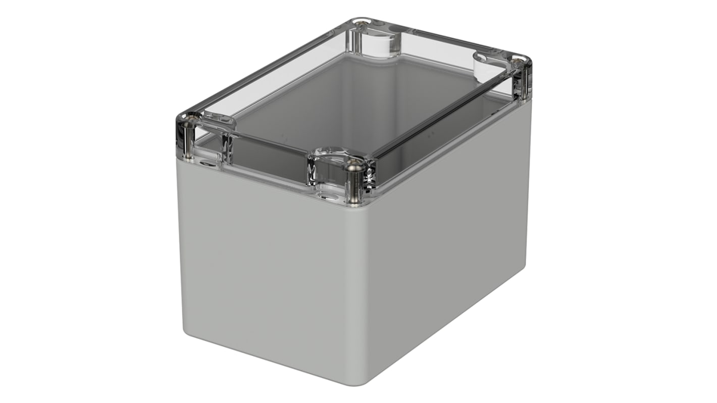 Bopla Euromas Series Light Grey Polycarbonate Enclosure, IP65, IK07, Transparent Lid, 120 x 80 x 85mm