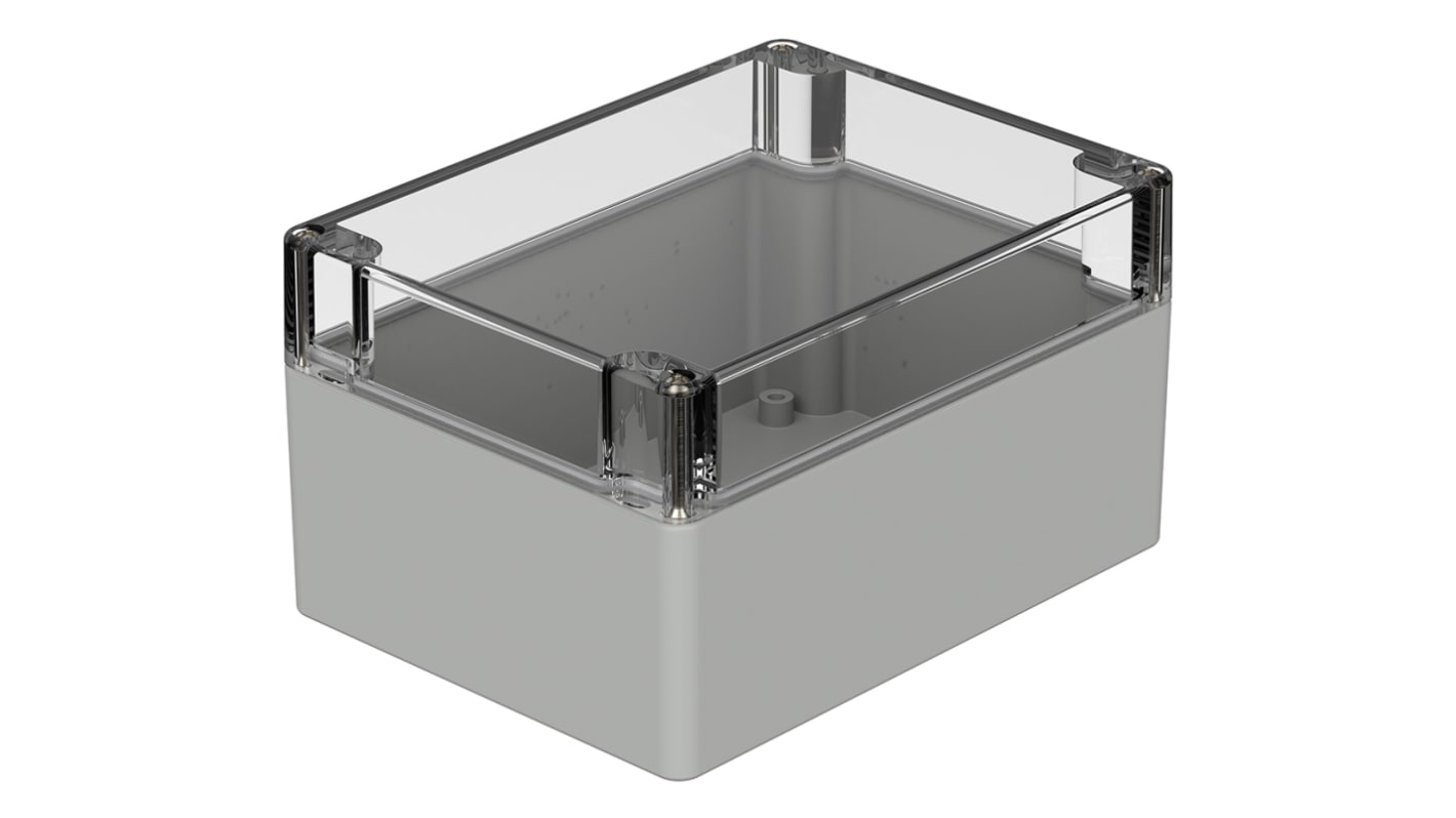 Bopla Euromas Series Light Grey Polycarbonate Enclosure, IP66, IK07, Transparent Lid, 160 x 120 x 90mm