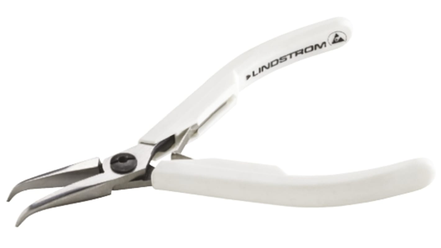 Lindstrom 7892 Electronics Pliers, Long Nose Pliers, 129 mm Overall, Bent Tip, 29mm Jaw