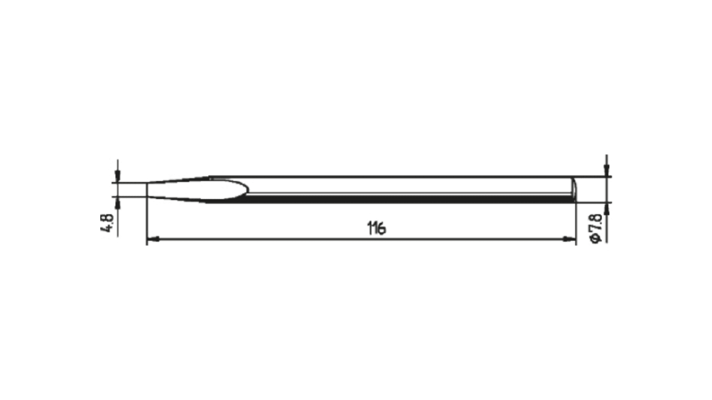 Punta saldatore Ersa, serie Serie 082, 4.8 mm, forma: Scalpello