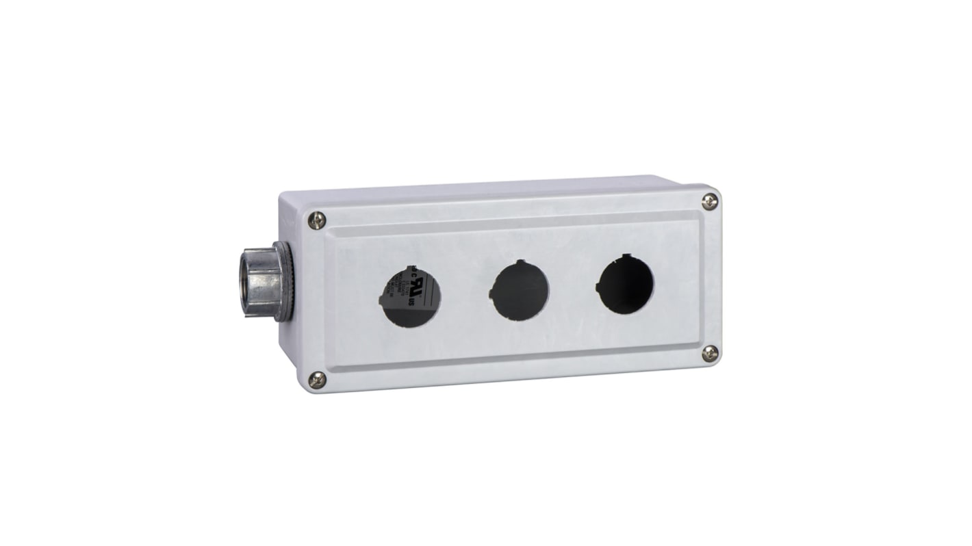 Schneider Electric Aluminium Harmony 9001K Push Button Enclosure - 3 Hole 30mm Diameter