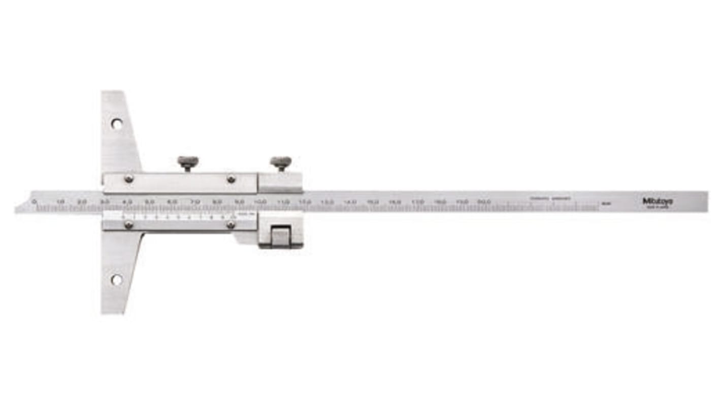Mitutoyo 527102 200mm Metric Depth Gauge, Stainless Steel, 300g RS