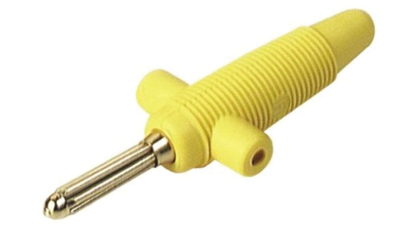 Hirschmann 4 mm Bananenstecker Gelb, Kontakt vernickelt, 60V dc / 30A, Lötanschluss