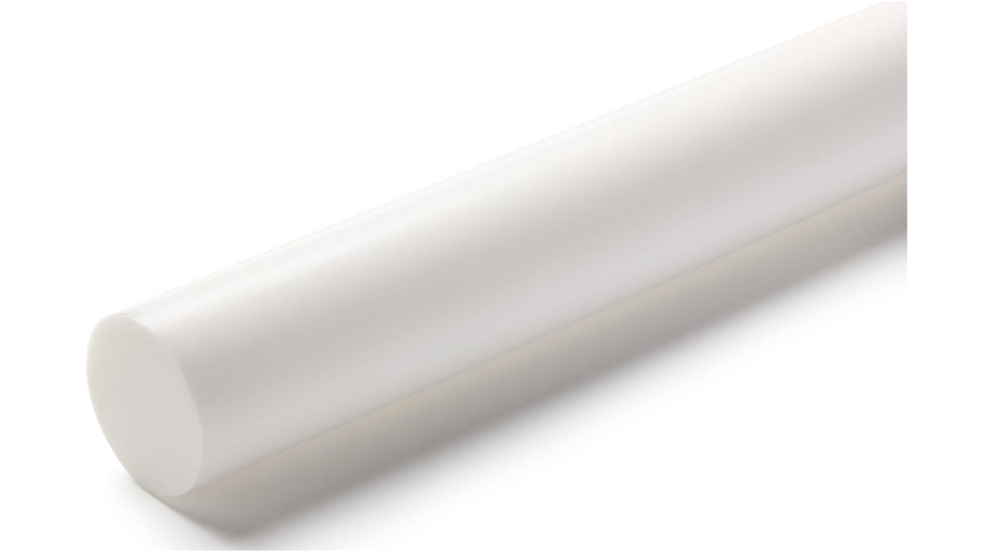 RS PRO Opaque Fluoroplastics PTFE Rod, 1m x 38mm Diameter