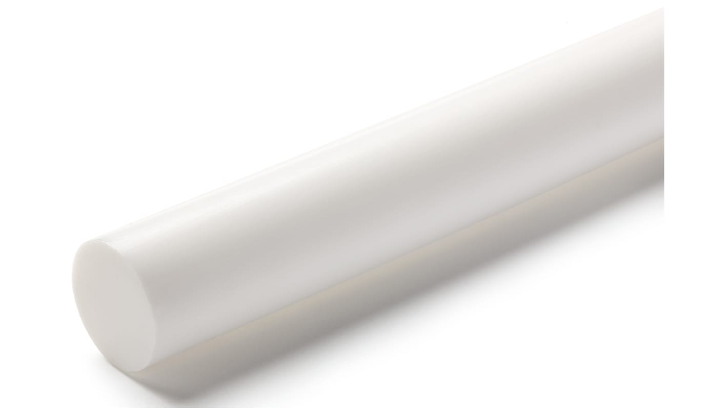 RS PRO Opaque Fluoroplastics PTFE Rod, 1m x 40mm Diameter