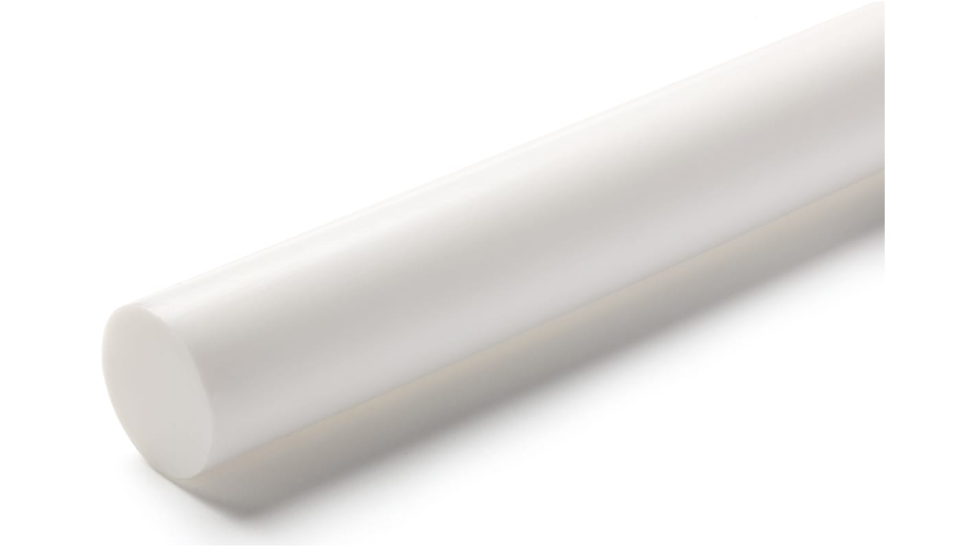 RS PRO Opaque Fluoroplastics PTFE Rod, 1m x 45mm Diameter