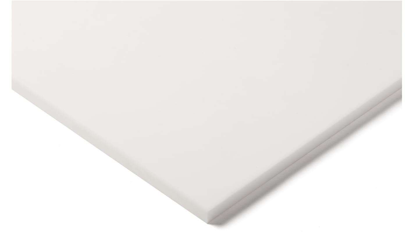 RS PRO PTFE Kunststoffplatte, Weiß, 20mm x 300mm x 600mm / 2.18 → 2.21g/cm³ bis +260°C, Voll