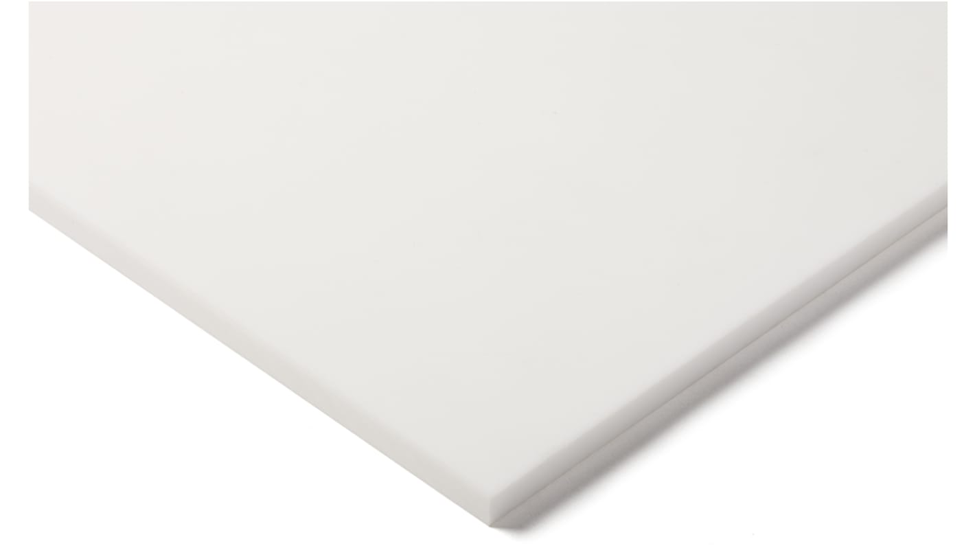 Foglio di plastica Tipo pieno RS PRO in PTFE, Bianco, 600mm x 300mm x 25mm