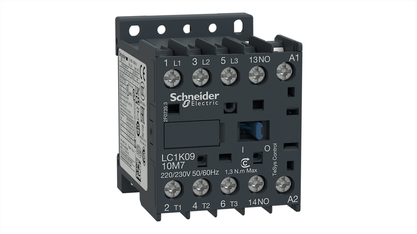 Schneider Electric TeSys K LC1K Leistungsschütz / 24 V ac Spule, 3 -polig 3 Schließer, 690 V ac / 9 A, Motorsteuerung