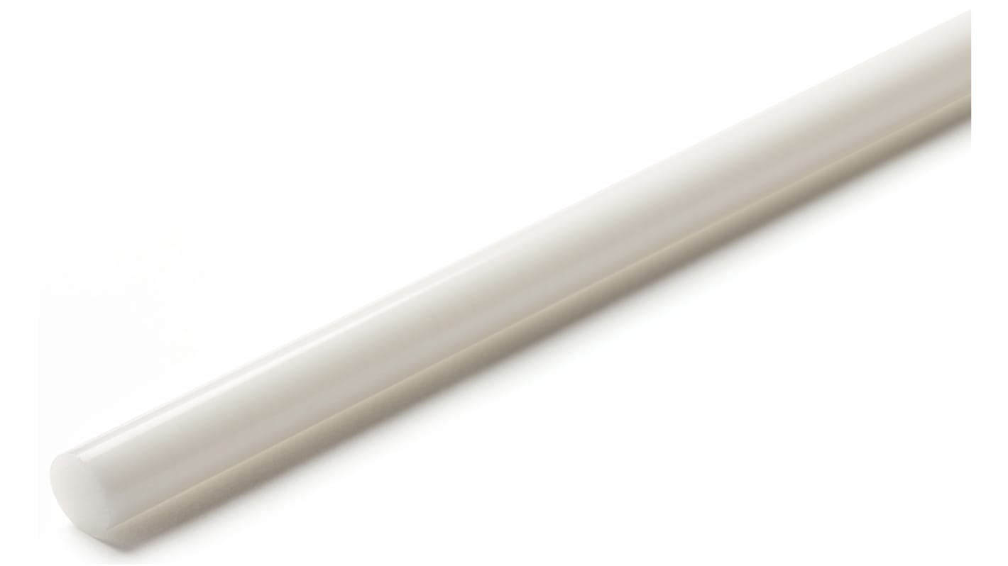 RS PRO White Acetal Rod, 1m x 6mm Diameter
