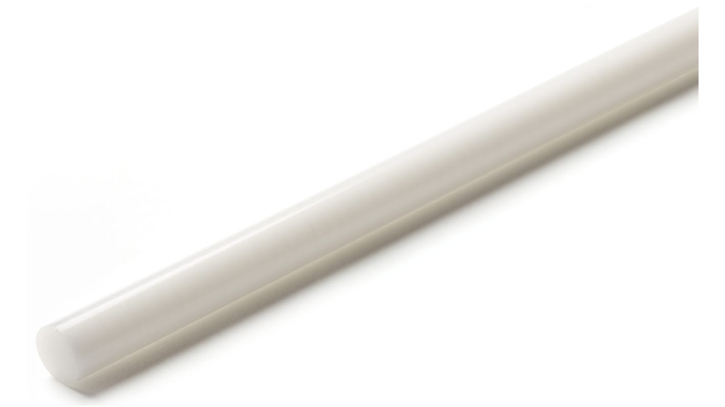 Varilla de acetal, Blanco, 1m x 6mm