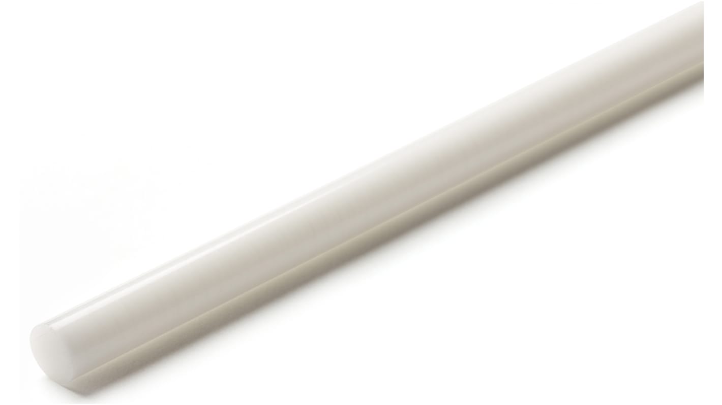RS PRO Acetal-Rundstange, Delrin® Weiß 1.42g/cm³, Ø 20mm x 1m