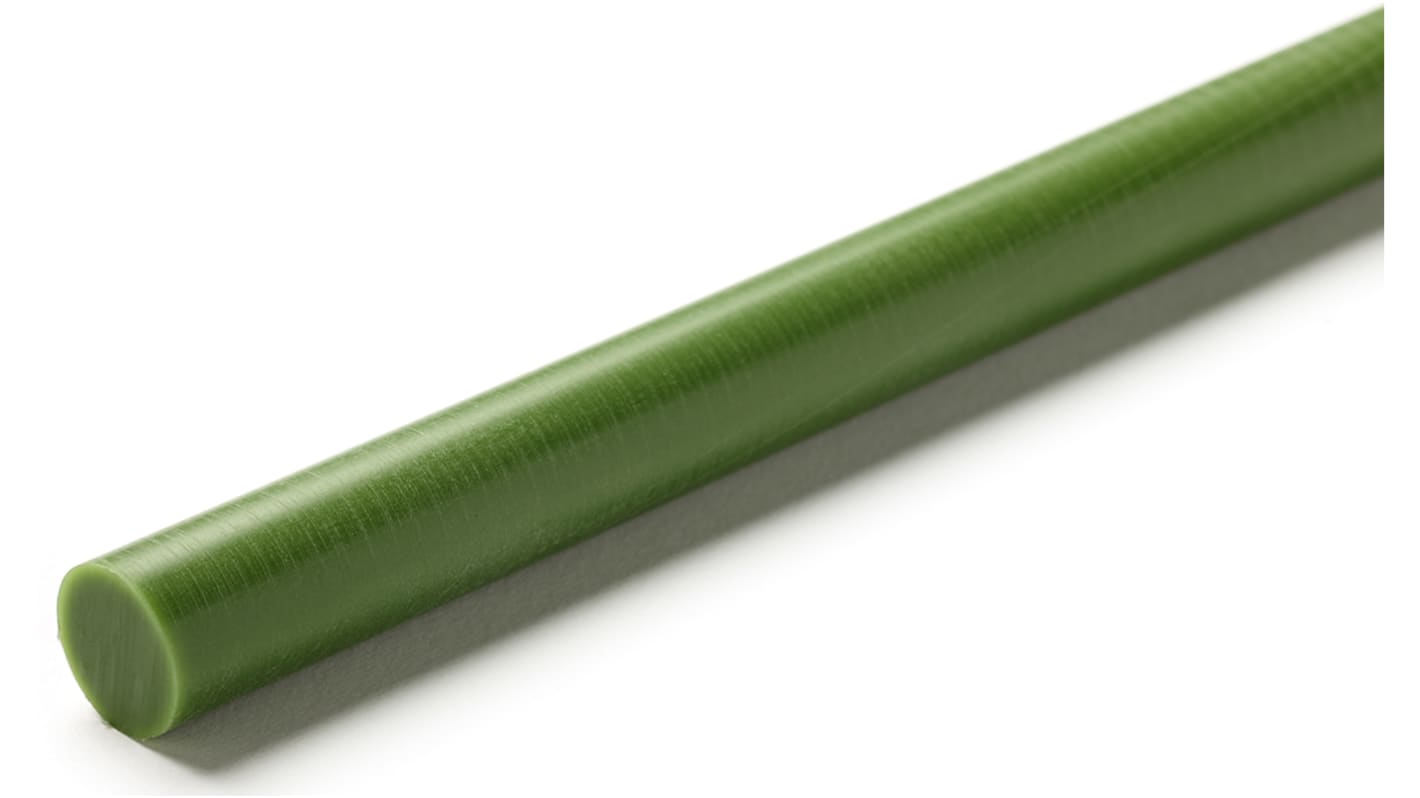 RS PRO Green Nylon Rod, 1m x 40mm Diameter