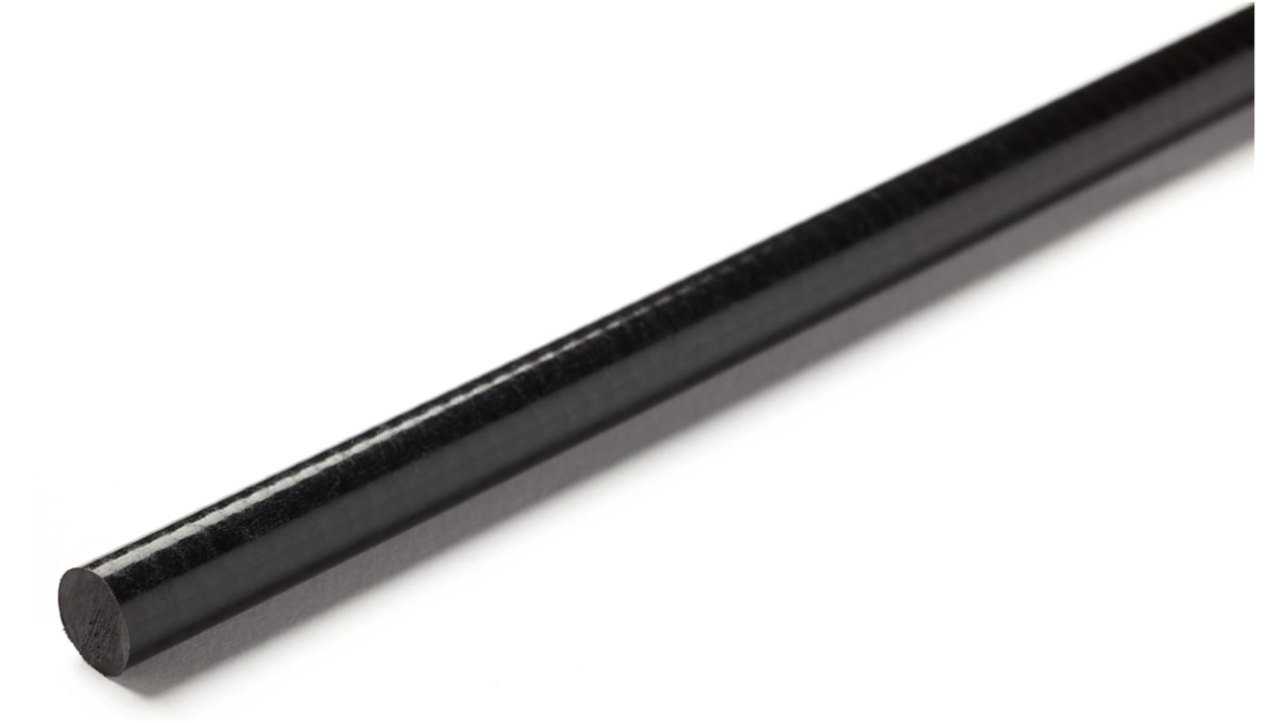 RS PRO Black Glass-Reinforced Plastic GRP Rod, 1m x 15mm Diameter