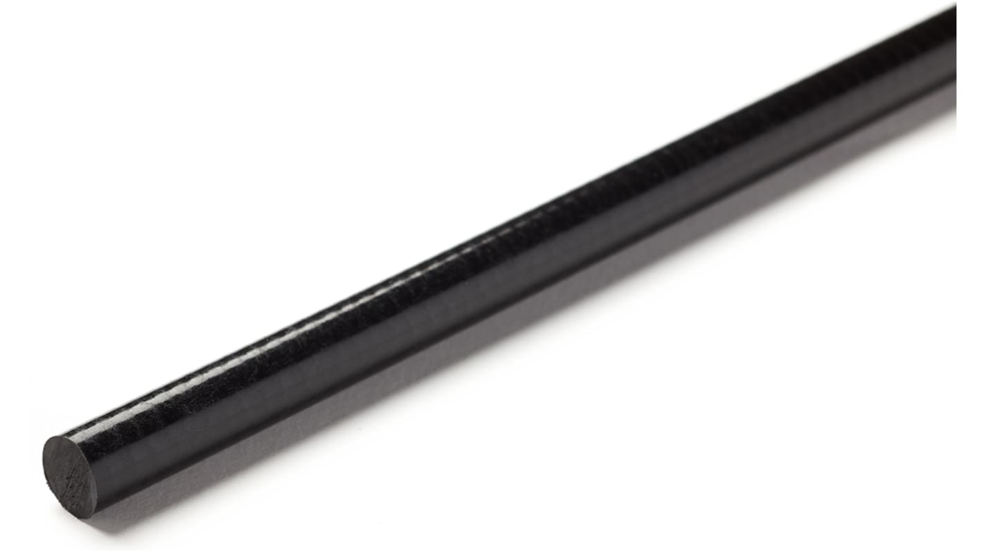 RS PRO Black Glass-Reinforced Plastic GRP Rod, 1m x 30mm Diameter