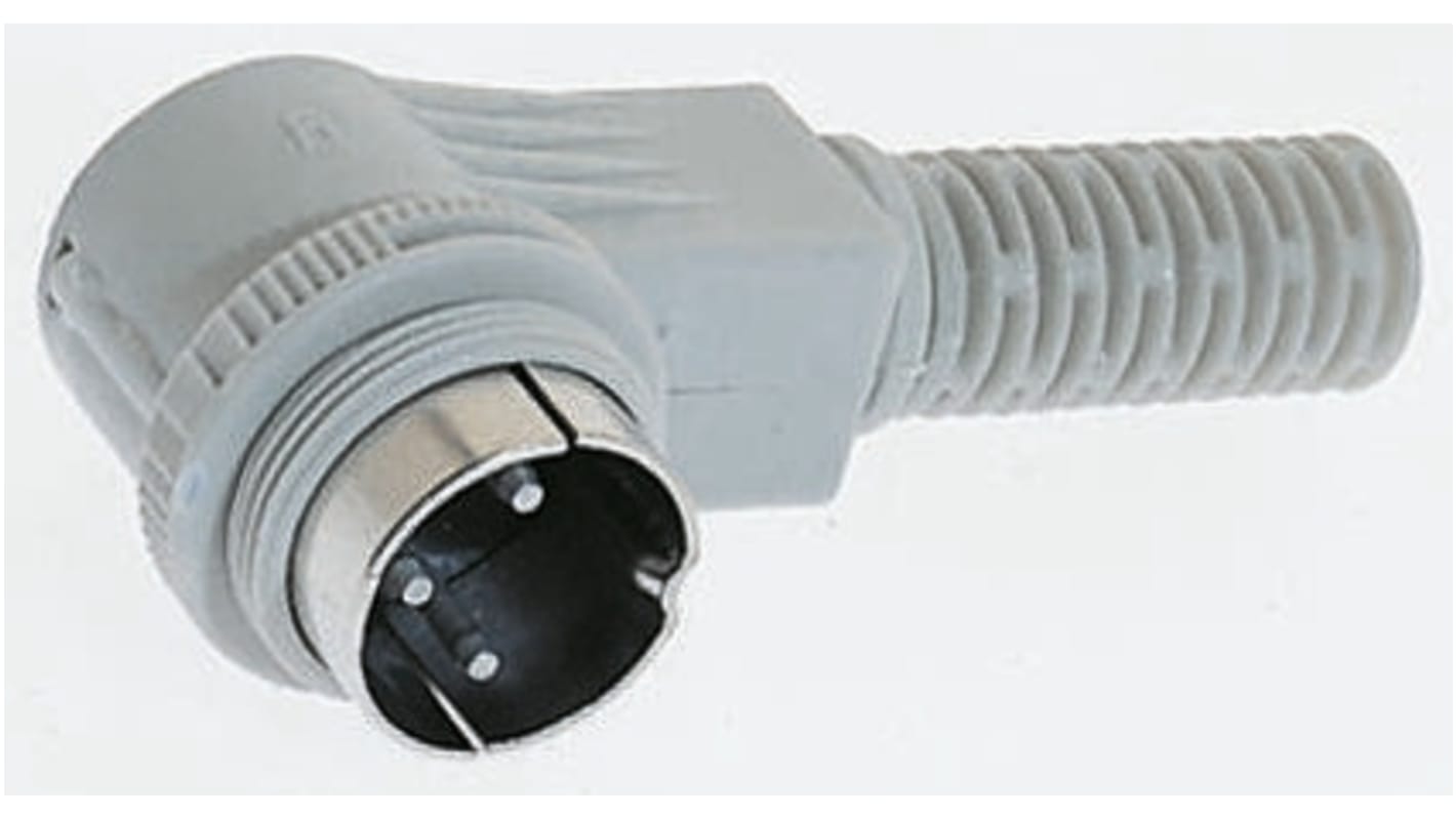 Hirschmann, MAWI 3 Pole Right Angle Din Plug, DIN 41524, 4A, 34 V ac/dc IP30, Screw Lock, Male, Cable Mount