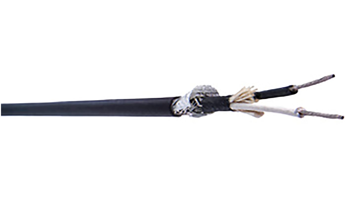 Belden Screened 2 Core Microphone Cable, 0.52 mm² CSA, 6.65mm od, 152m, Black