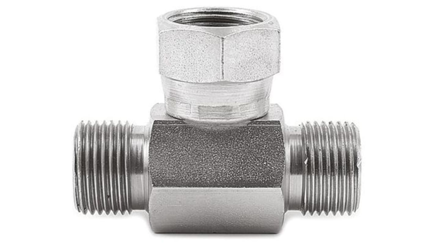 Parker Steel Zinc Plated Hydraulic Elbow Compression Tube Fitting, W08LCF