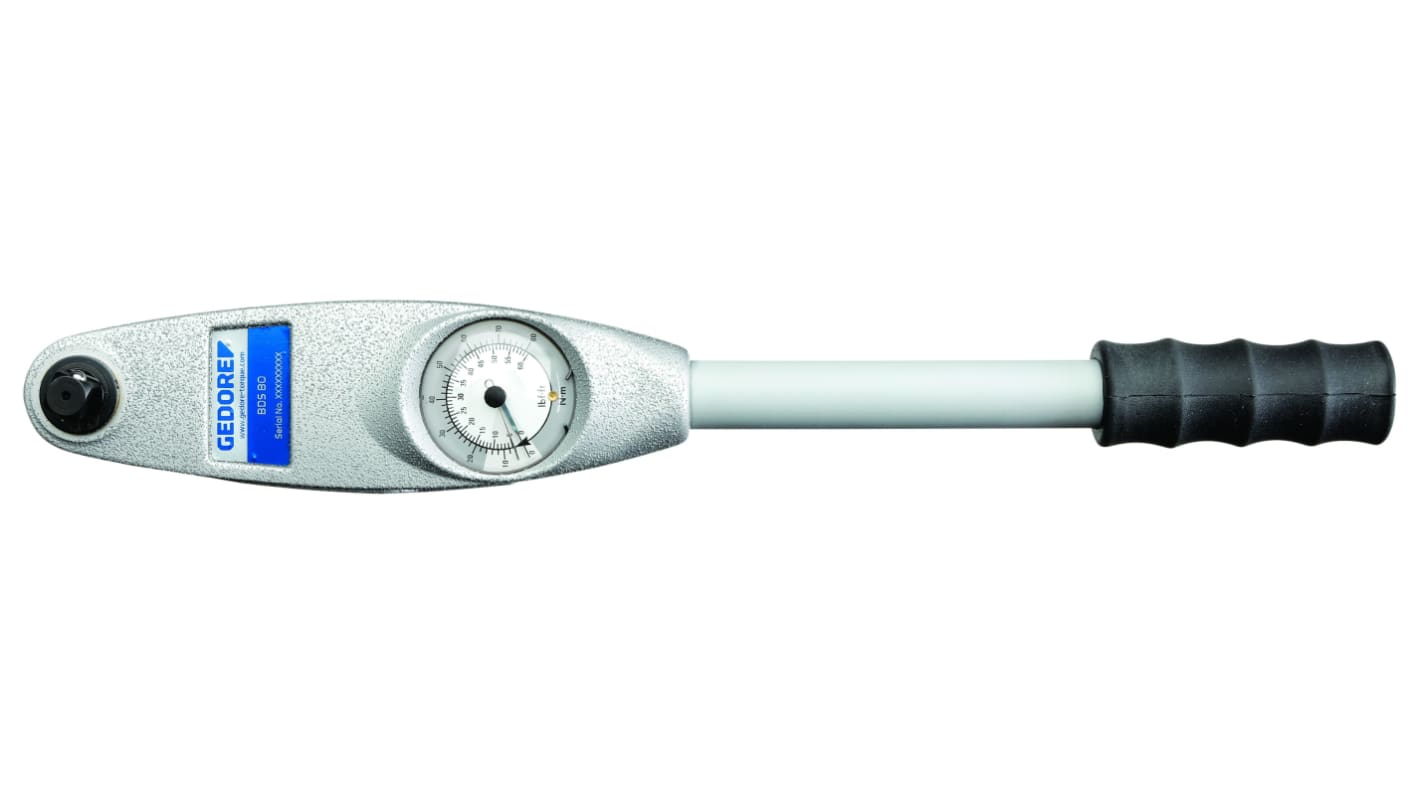 RS PRO Dial Torque Wrench, 40 → 200Nm, 1/2 in Drive, Square Drive