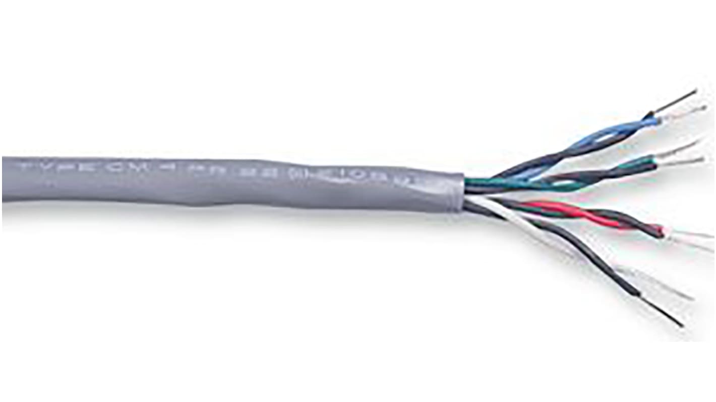 Belden Twisted Pair Data Cable, 4 Pairs, 0.35 mm², 8 Cores, 22 AWG, Screened, 152m, Chrome Sheath