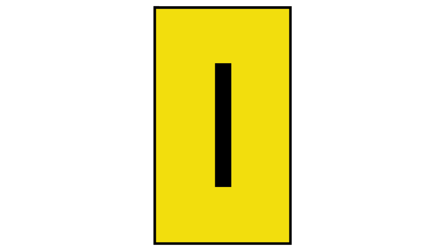 HellermannTyton Ovalgrip Slide On Cable Markers, Black on Yellow, Pre-printed "I", 2.5 → 6mm Cable