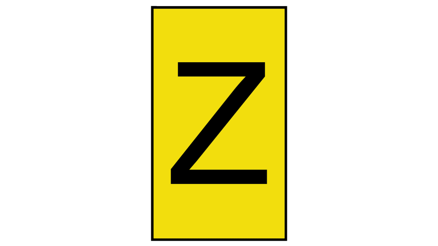 HellermannTyton Ovalgrip Slide On Cable Markers, Black on Yellow, Pre-printed "Z", 2.5 → 6mm Cable