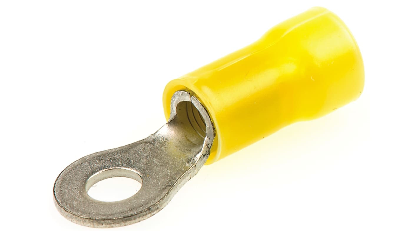 Cosses à œillet TE Connectivity, Isolée, Jaune, 6.6mm², M4, 9.52mm, série PLASTI-GRIP