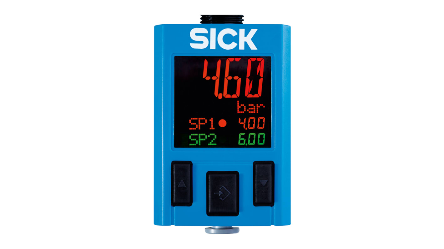 Interrupteur de pression Sick PAC50, 1 bar max, Tuyau pneumatique 4 mm, G 1/4 femelle, M12 4 broches IO-Link