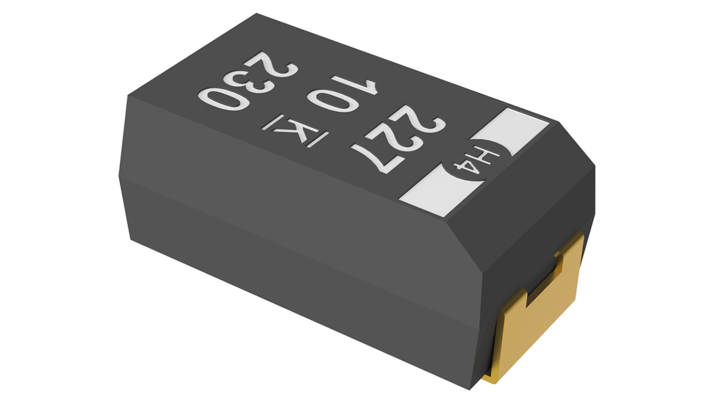 Tantalový kondenzátor, řada: T502 ±10% 10μF 25V dc, SMD, 7343 ESR 1.8Ω +230°C MnO2 KEMET