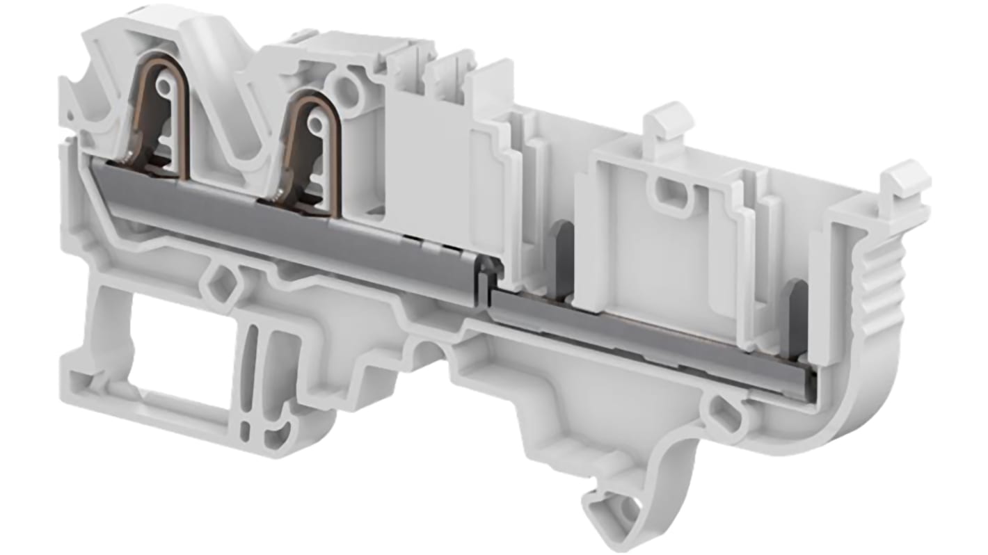 Entrelec SNK Series Grey Terminal Block, 0.5 → 6mm², Single-Level, Spring Clamp Termination