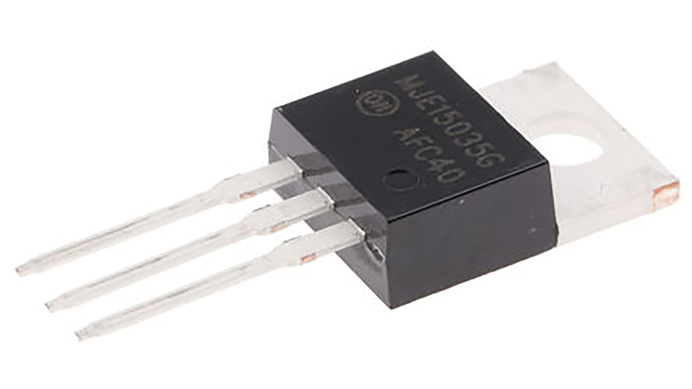 onsemi MJE15035G PNP Transistor, -4 A, -350 V, 3-Pin TO-220AB