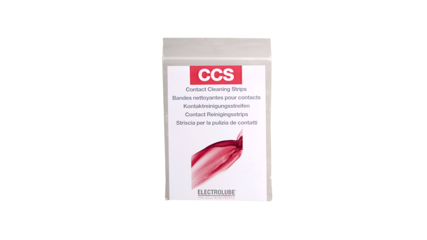 Limpiador de contactos eléctricos Electrolube CCS Contact Cleaning Strips, Paquete de 20 unidades para Conector de