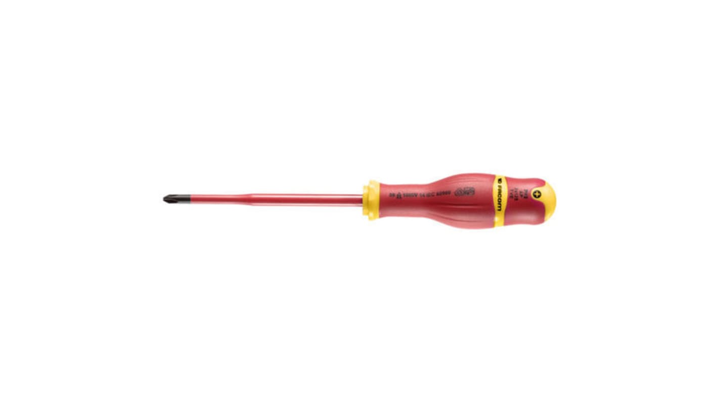 Facom Phillips Insulated Screwdriver, PH2 Tip, 125 mm Blade, VDE/1000V, 245 mm Overall