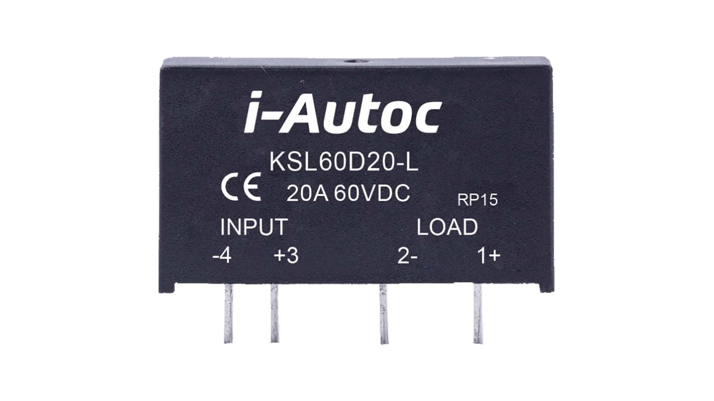 KSL60D20L iAutoc KSL Series Solid State Relay, PCB Mount, 6V dc