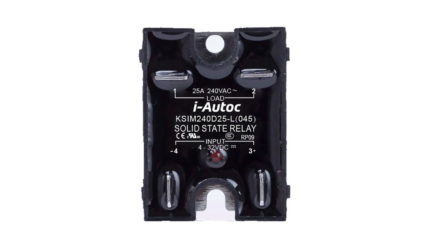 i-Autoc ソリッドステートリレー 最大負荷電流:10 A 最大負荷電圧:280 V ac パネルマウント, KSIM240D10-L 045