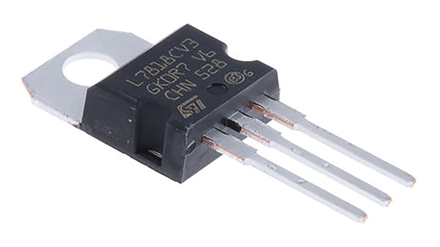 STMicroelectronics, 18 V Linear Voltage Regulator, 1.5A, 1-Channel 3-Pin, TO-220 L7818CV