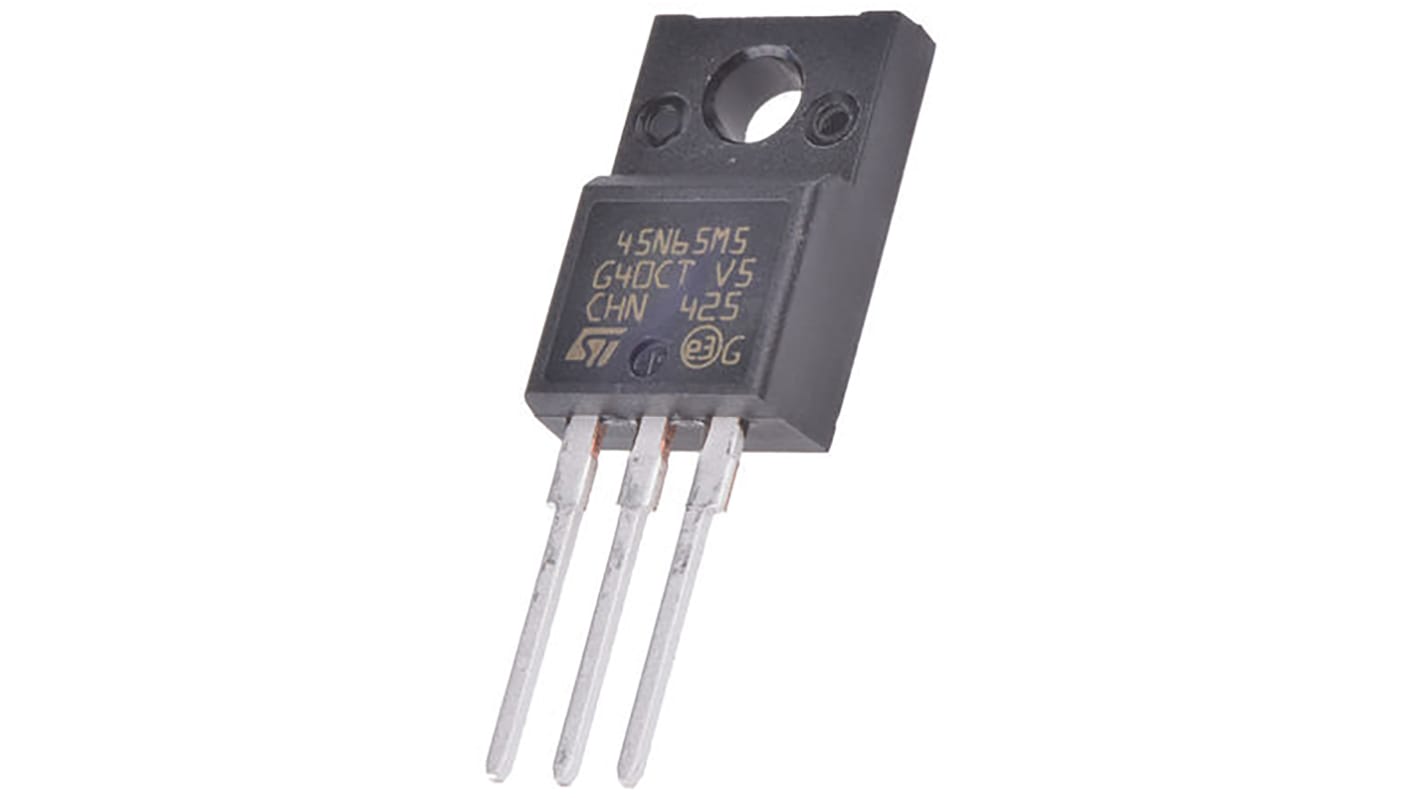 N-Channel MOSFET, 35 A, 710 V, 3-Pin TO-220FP STMicroelectronics STF45N65M5