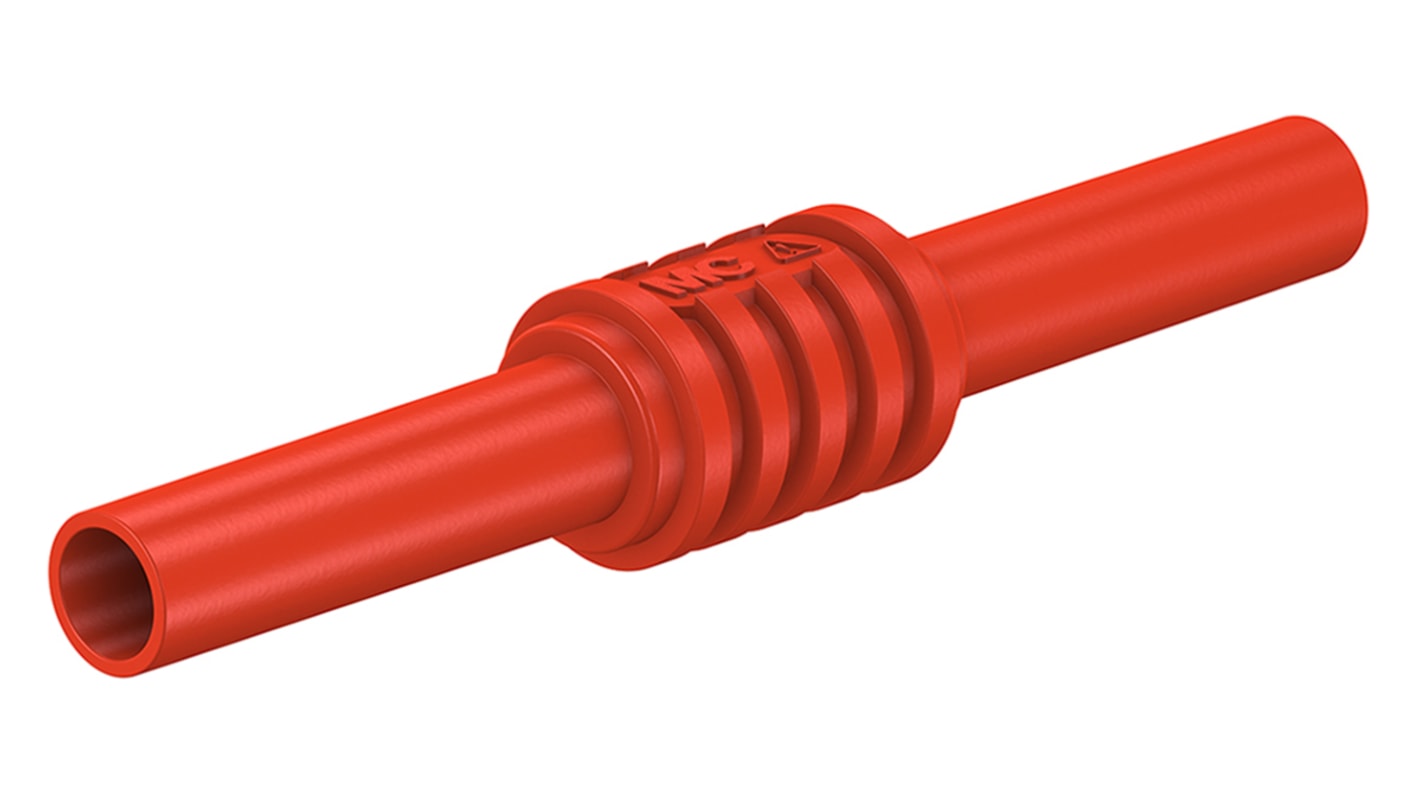 Raccord banane Femelle Staubli, Ø 4mm, Rouge, avec contacts Laiton