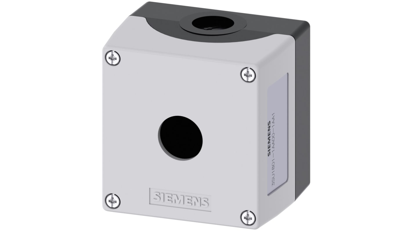 Siemens SIRIUS ACT Nyomógombház 3SU1801-1AA00-1AA1, 1 x Ø 22mm, 85 x 85 x 64mm