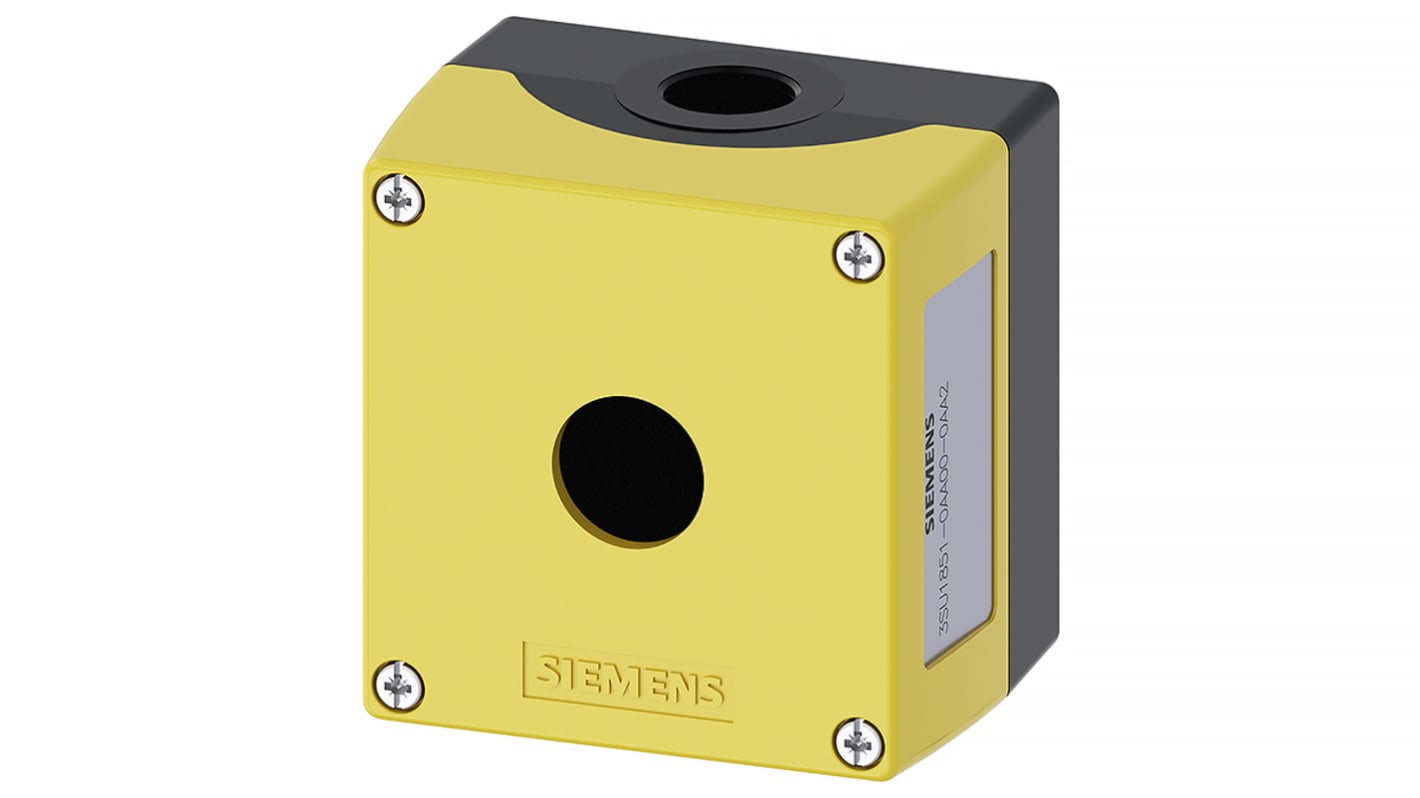 Siemens Yellow Metal SIRIUS ACT Push Button Enclosure - 1 Hole 22mm Diameter