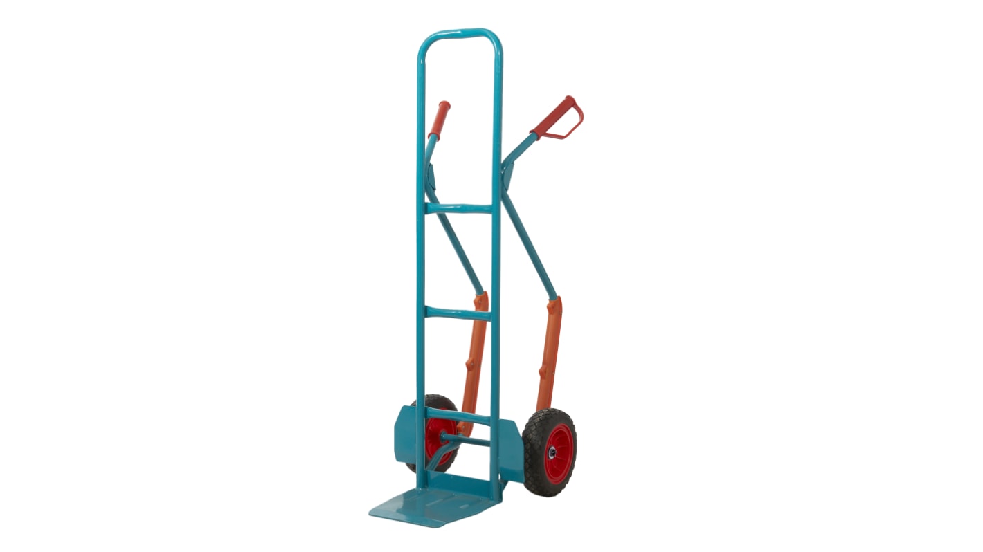 Carrello portapacchi in Acciaio RS PRO, ruote pneumatiche, piastra di carico 285 x 280mm, portata max 300kg