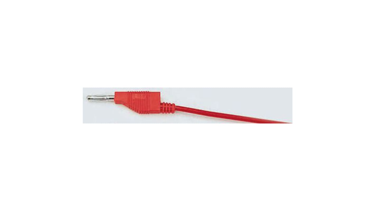 Staubli Messleitung 4mm Stecker / Stecker, Rot Silikon-isoliert 1m, 30 V ac, 60V dc / 15A