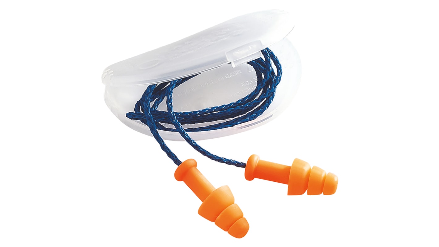 1011239 Honeywell Safety Orange Reusable Corded Ear Plugs, 30dB Rated