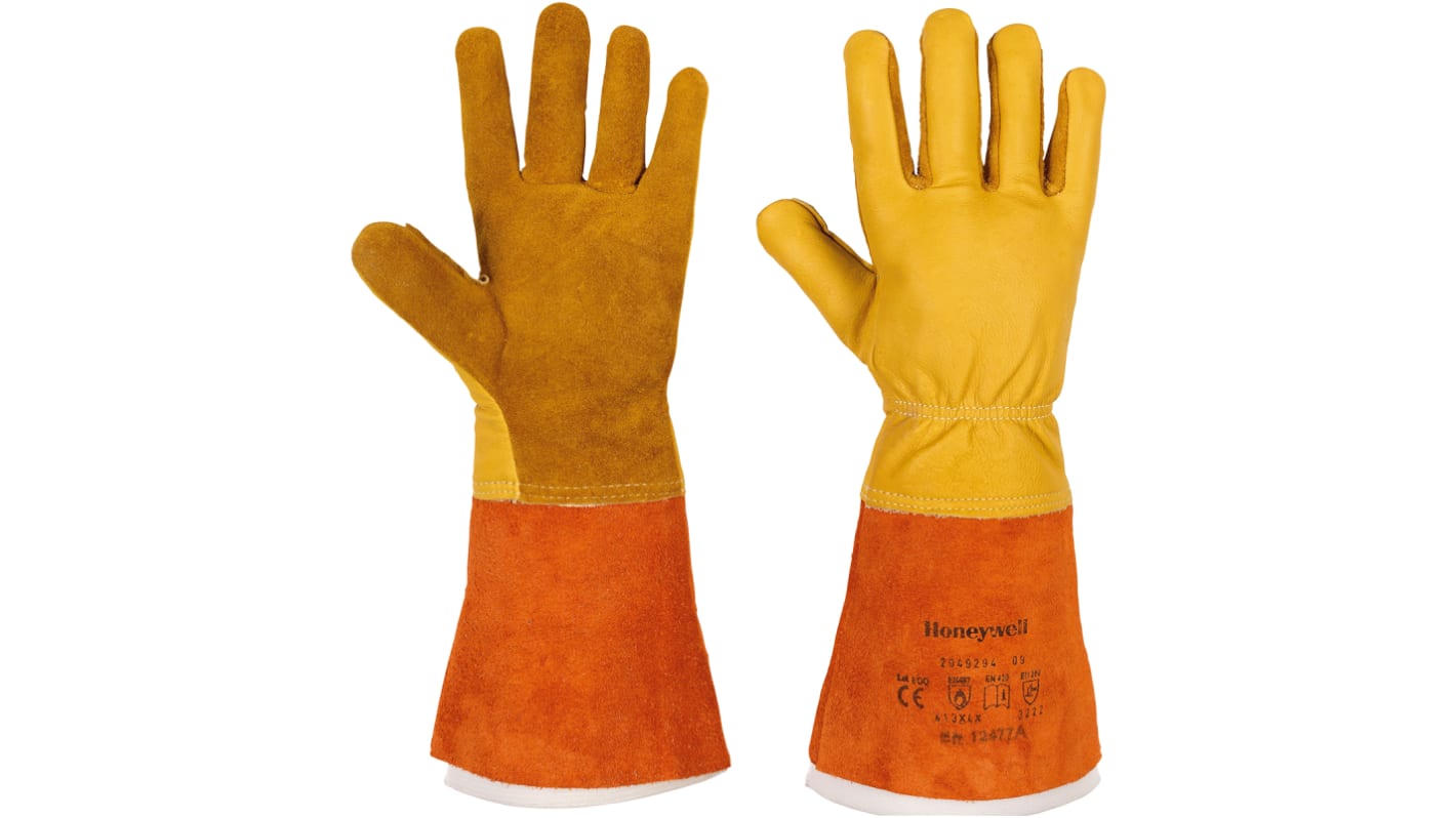 Honeywell Safety Blue Leather Gloves, Size 10, XL